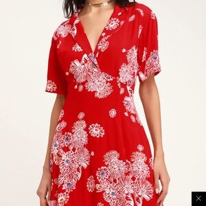 Red Floral free people Dress